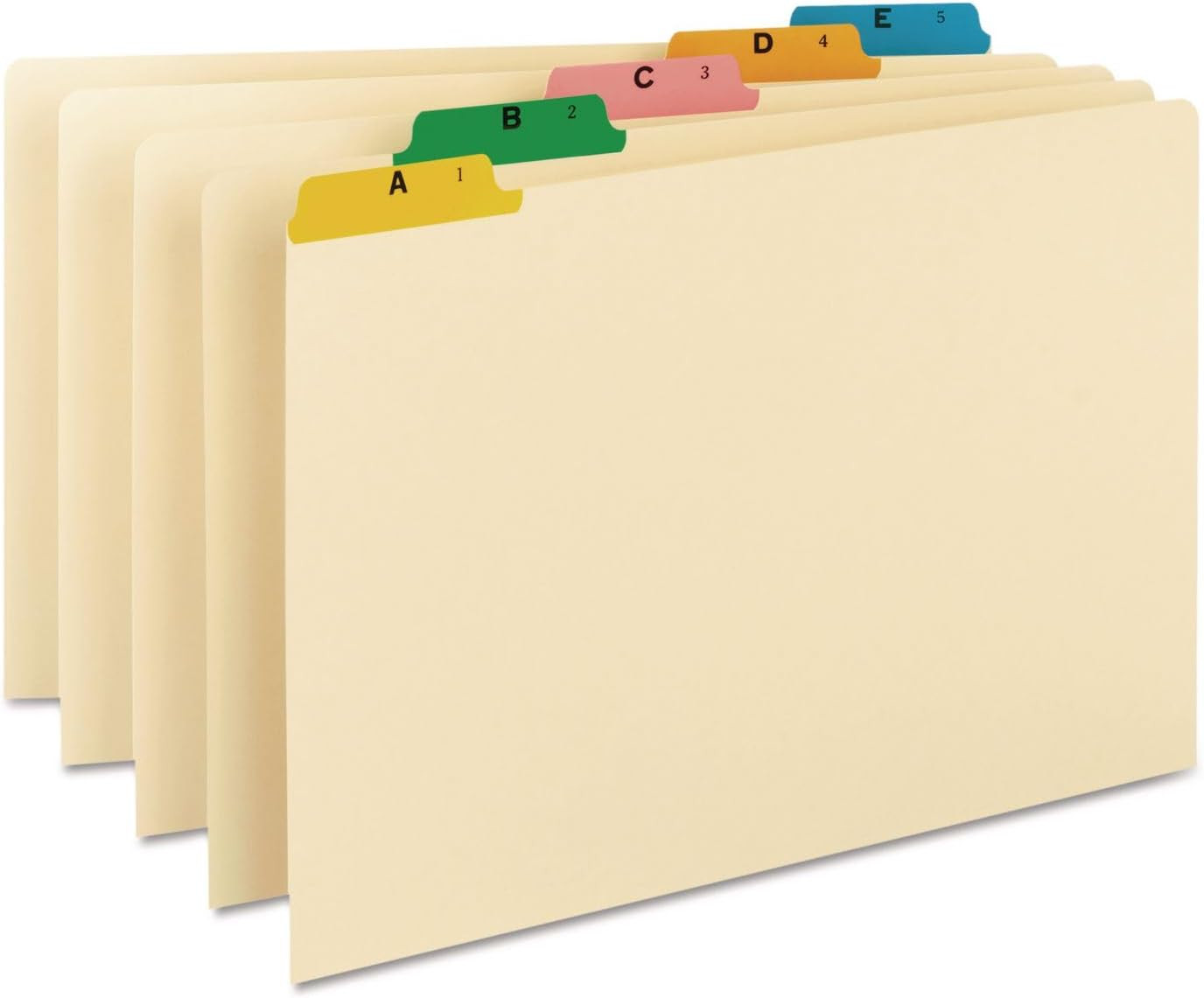 Smead 52180 Recycled Top Tab File Guides, Alpha, 1/5 Tab, Manila/Color, Legal (Set of 25)