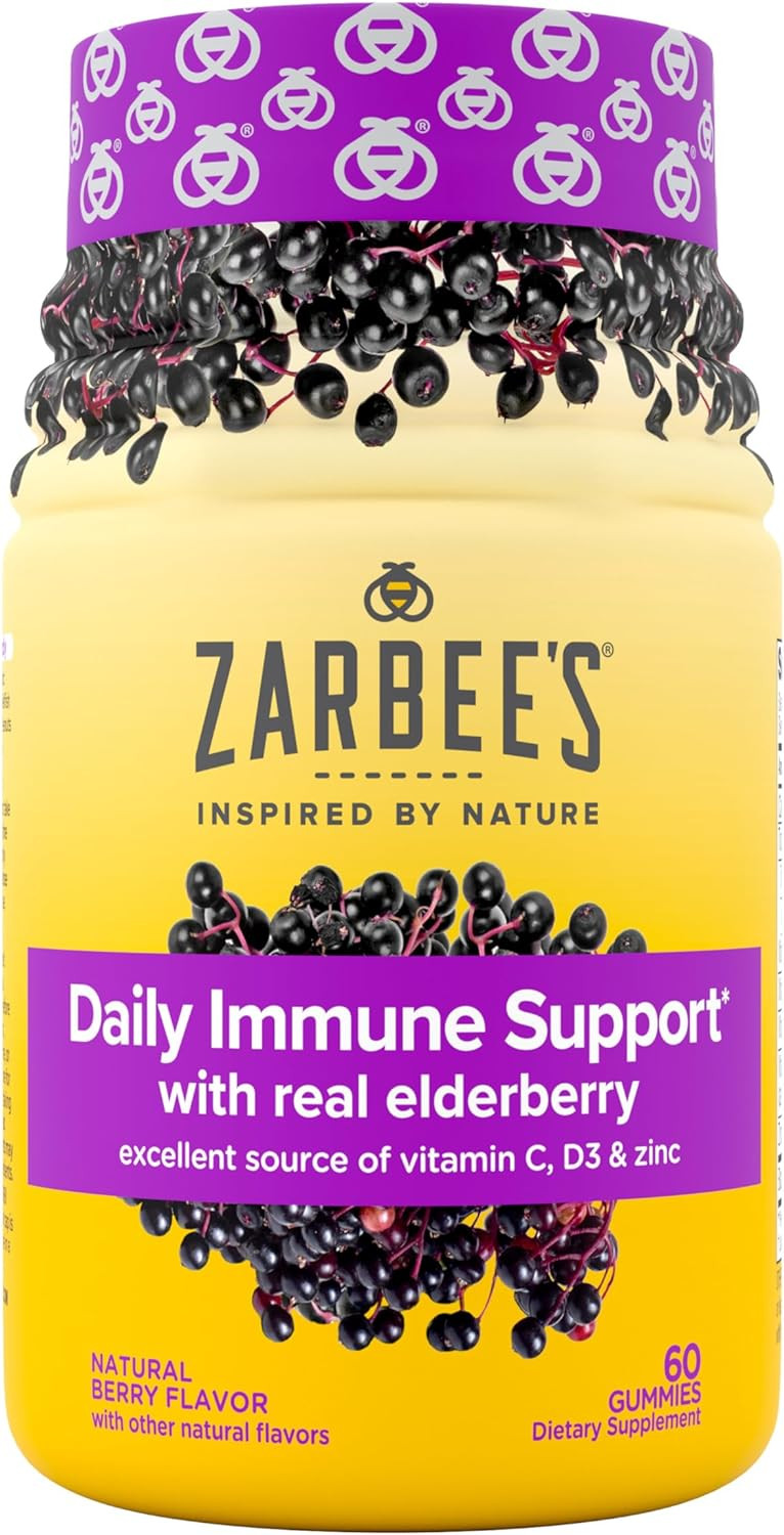 Zarbee's Elderberry Gummy Daily Immune Support Supplement 60 Count