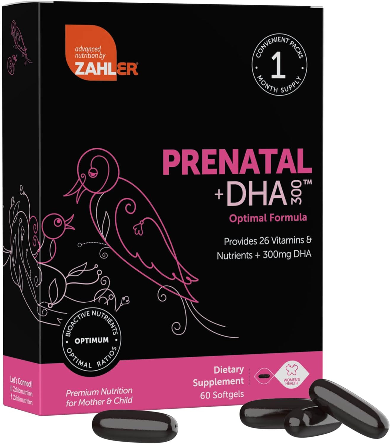 Zahler Prenatal Vitamin with DHA & Folate - DHA Supplements & Prenatal Multivitamin for Mother and Child - Kosher Prenatal DHA Prenatal Vitamins...