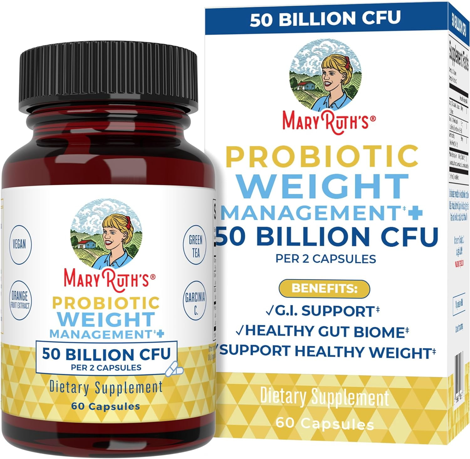 MaryRuth Organics Probiotics Capsule for Women & Men | 30 Servings | 60 Count