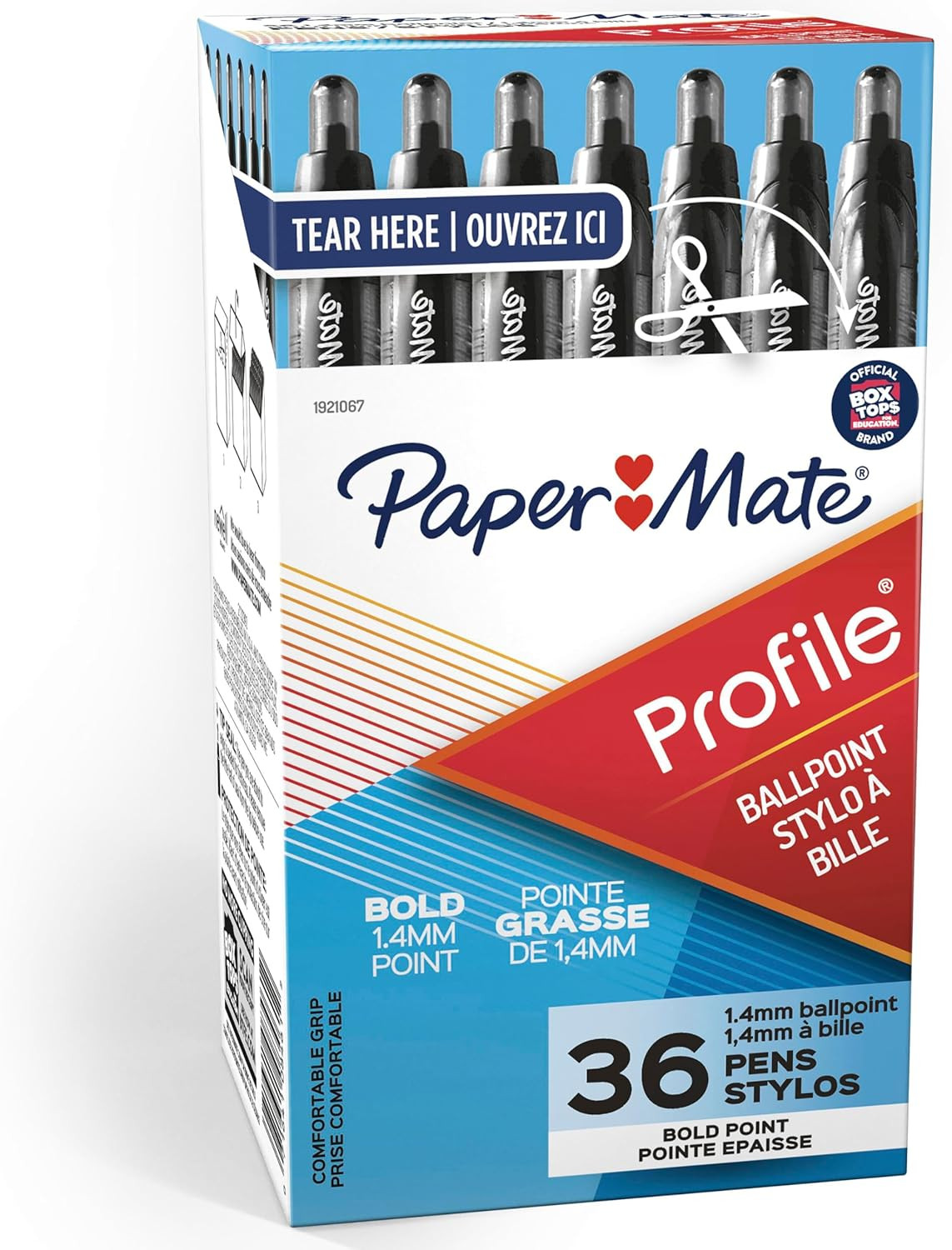 Paper Mate Profile Retractable Ballpoint Pens Bold Point (1.4mm) Black 36 Count