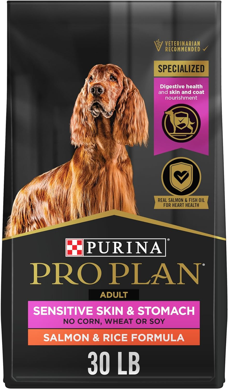 Purina Pro Plan Sensitive Skin and Stomach Dog Food Salmon and Rice Formula - 30 lb. Bag