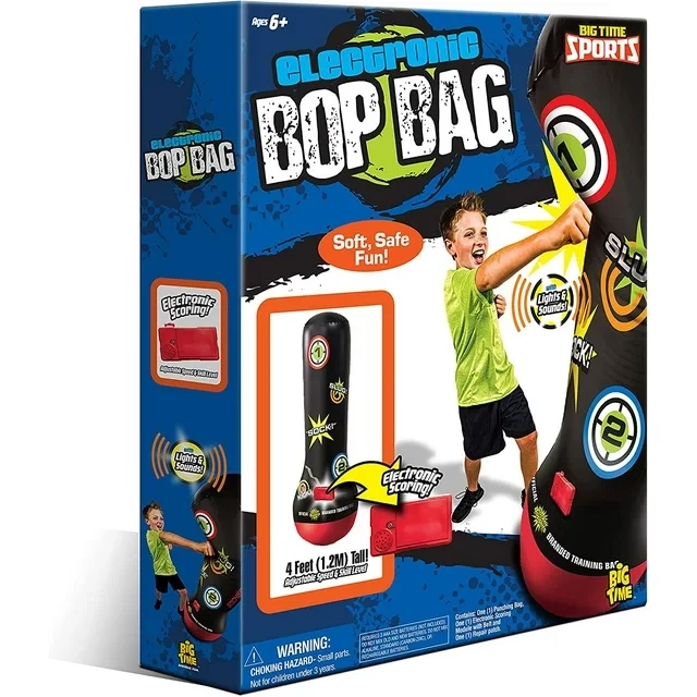 Socker Boppers- Electronic Bop Bag, Inflatable Punching/Kickboxing Bag with Lights and Sound!