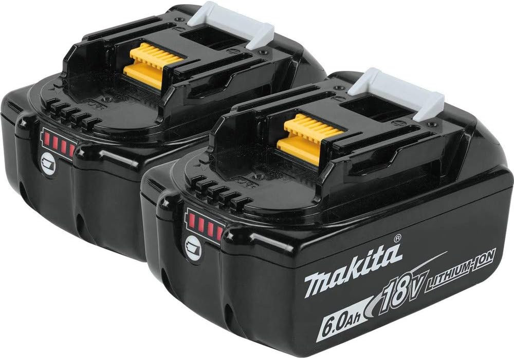 Makita BL1860B-2 18V LXT Lithium-Ion 6.0Ah Battery, 2/pk, Black